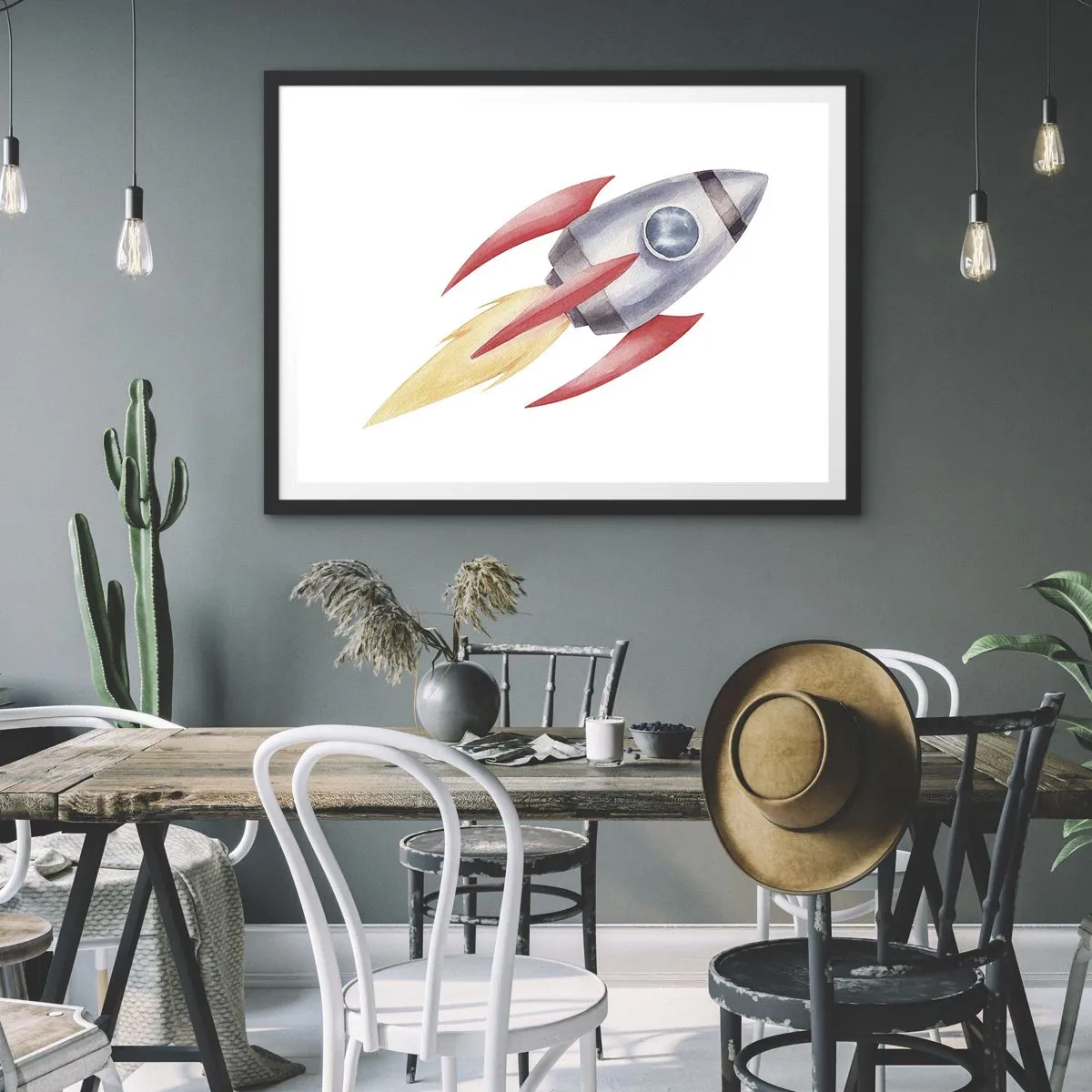 Affisch i svart ram - Högre, snabbare, längre - 70x50 cm