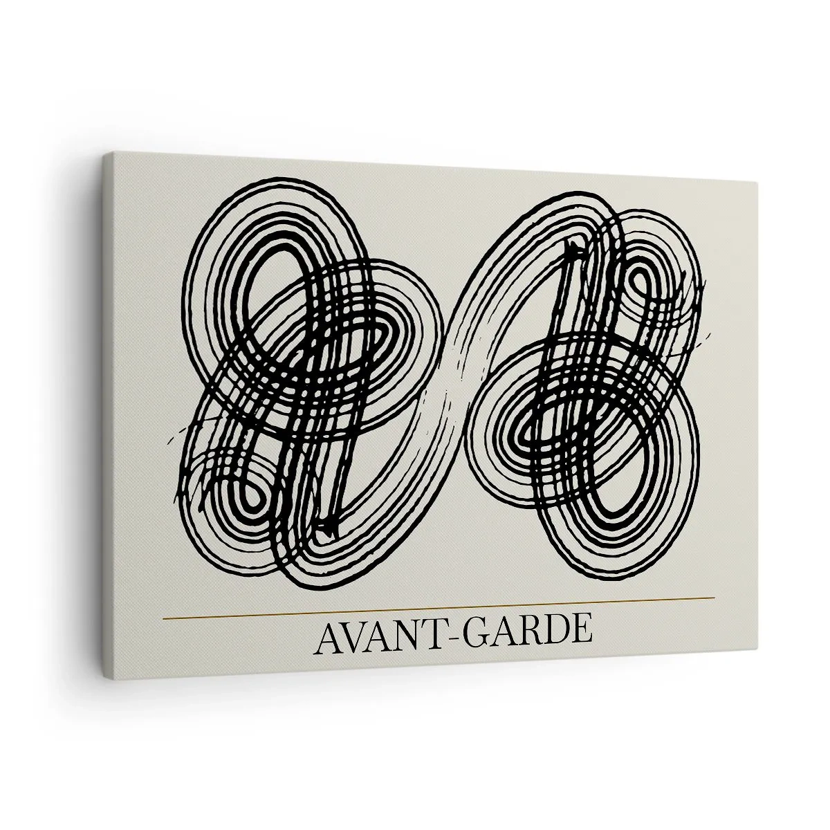 Canvastavla - Bild på duk - Abstrakta svarta linjer på en ljus bakgrund i avantgardistisk stil. - 70x50cm - Det kom ut spontant - Modern väggdekoration för vardagsrum och sovrum ARTTOR