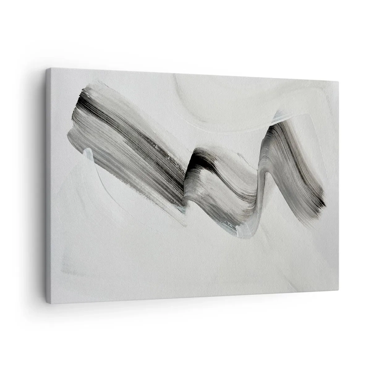 Canvastavla - Bild på duk - Abstrakt svartvitt penseldrag på en ljus bakgrund - 70x50cm - Bara för skojs skull - Modern väggdekoration för vardagsrum och sovrum ARTTOR