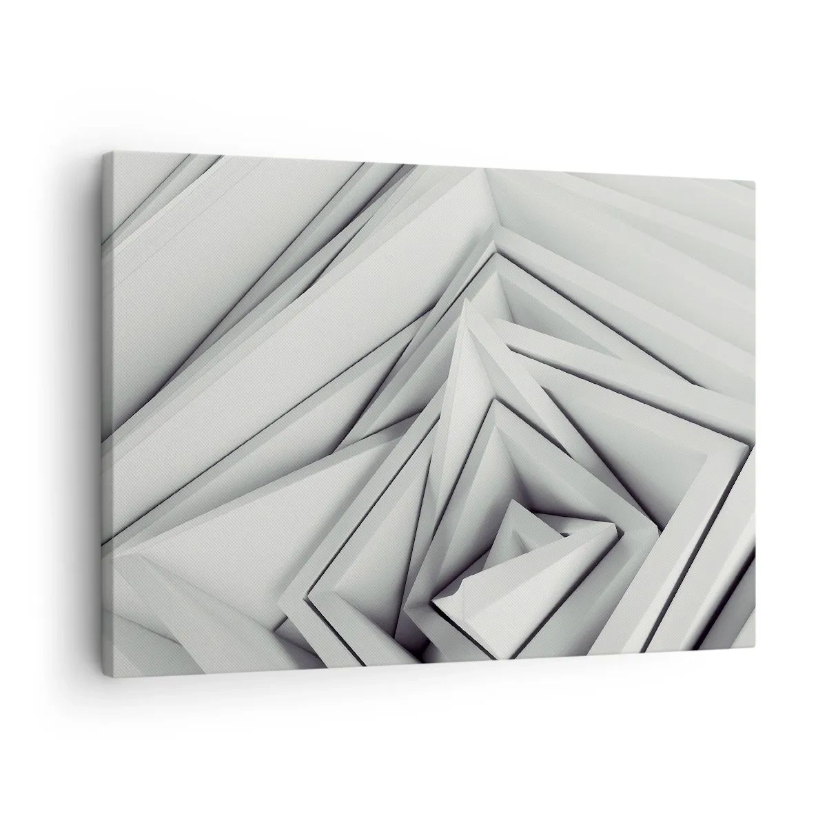 Canvastavla - Bild på duk - En abstrakt komposition av geometriska former i nyanser av grått. - 70x50cm - Blommande vassa kanter - Modern väggdekoration för vardagsrum och sovrum ARTTOR