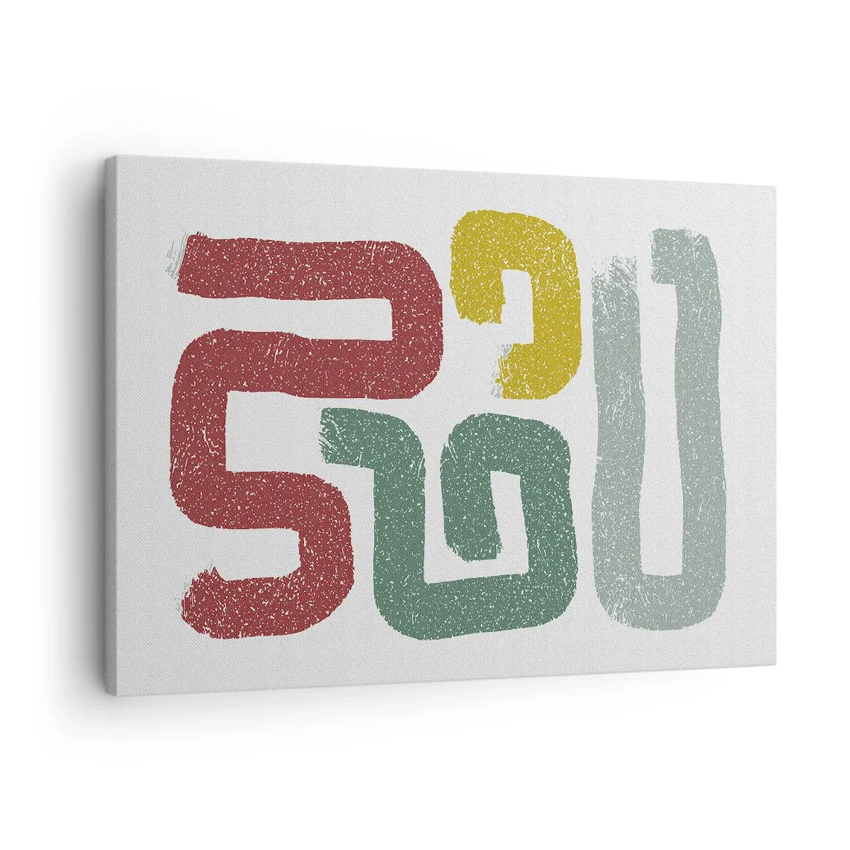 Canvastavla - Bild på duk - Färgglada geometriska mönster i abstrakt stil - 70x50cm - På ett okänt språk - Modern väggdekoration för vardagsrum och sovrum ARTTOR