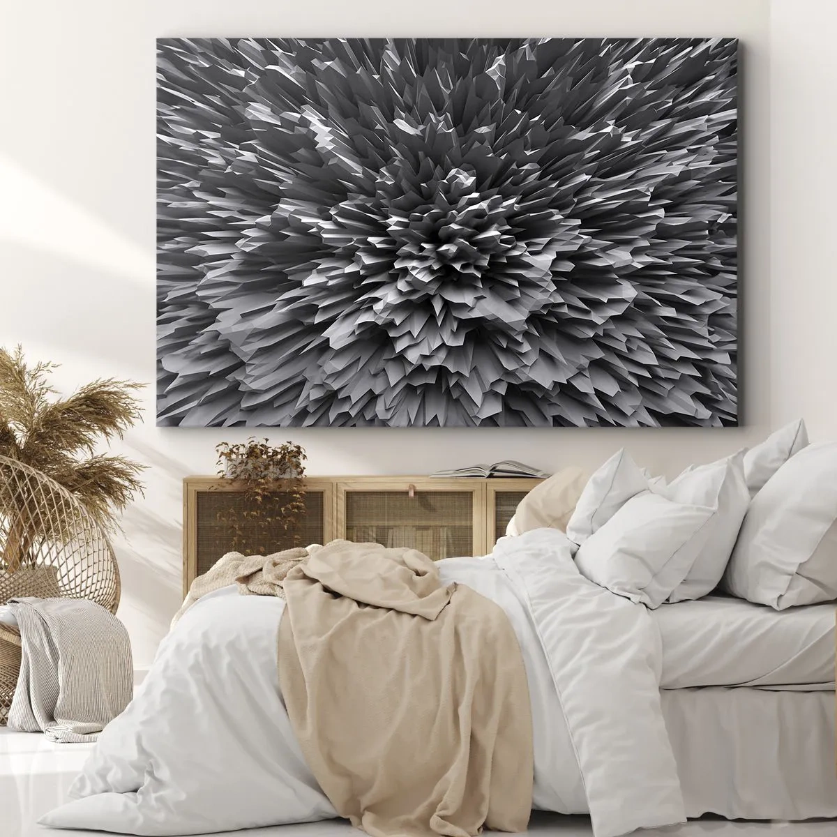 Canvastavla - Bild på duk - Abstrakt struktur i grå nyanser - 70x50cm - Det kan inte bli vassare än så här - Modern väggdekoration för vardagsrum och sovrum ARTTOR