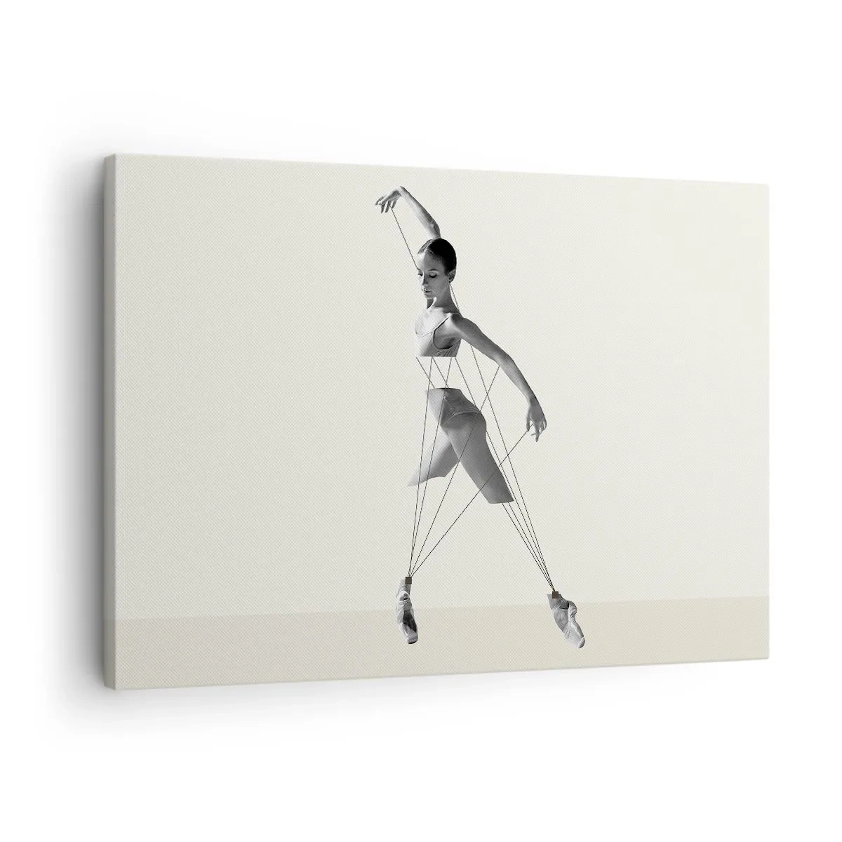 Canvastavla - Bild på duk - Ballerina i en geometrisk tolkning med linjer - 70x50cm - I världens teater - Modern väggdekoration för vardagsrum och sovrum ARTTOR