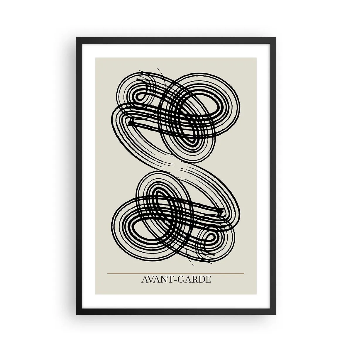 Affisch i svart ram - Abstrakt komposition av avantgardistiska linjer - 50x70cm - Det kom ut spontant - Modern väggdekoration för vardagsrum och sovrum ARTTOR