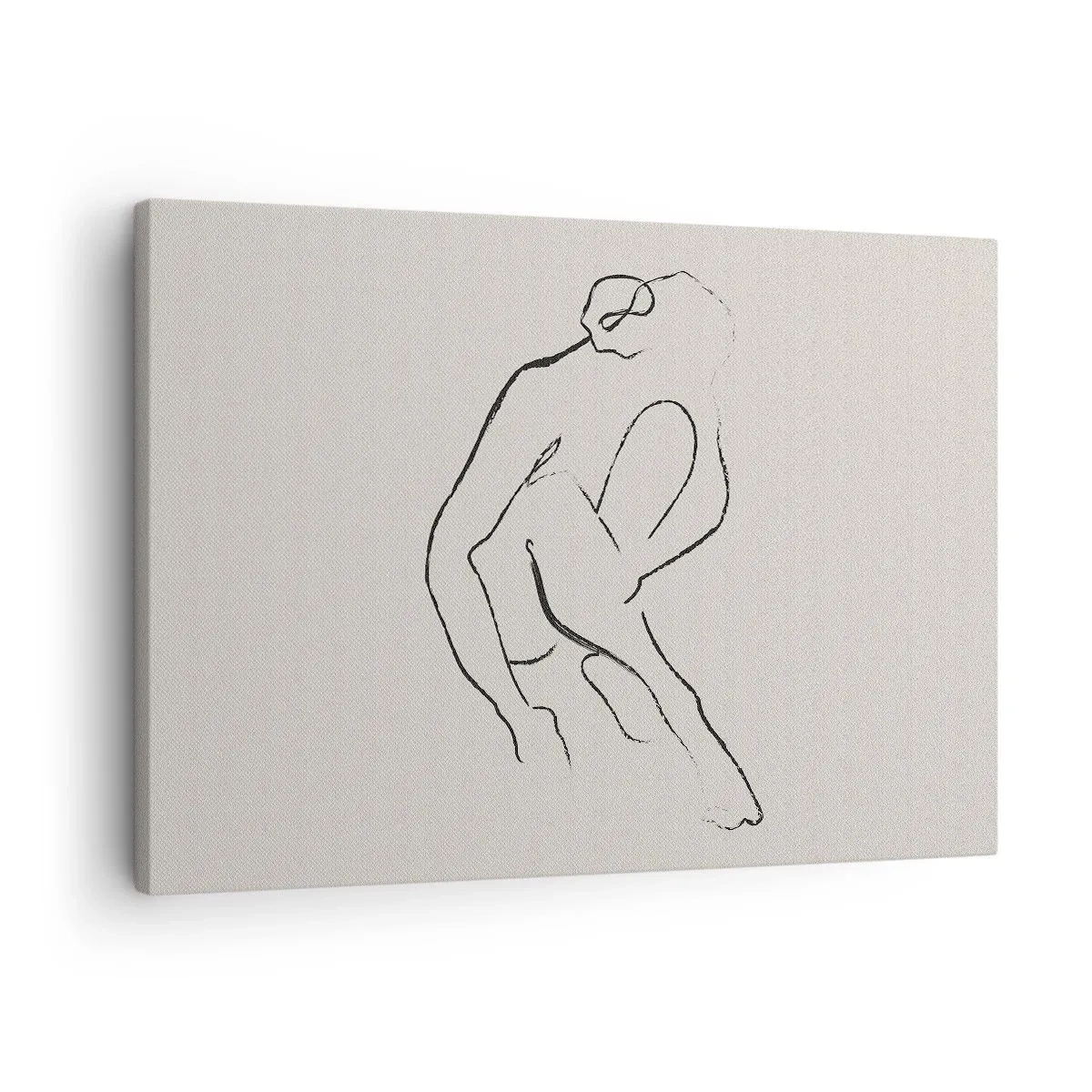 Canvastavla - Bild på duk - En minimalistisk silhuett i svart mot en ljus bakgrund - 70x50cm - Intim skiss - Modern väggdekoration för vardagsrum och sovrum ARTTOR