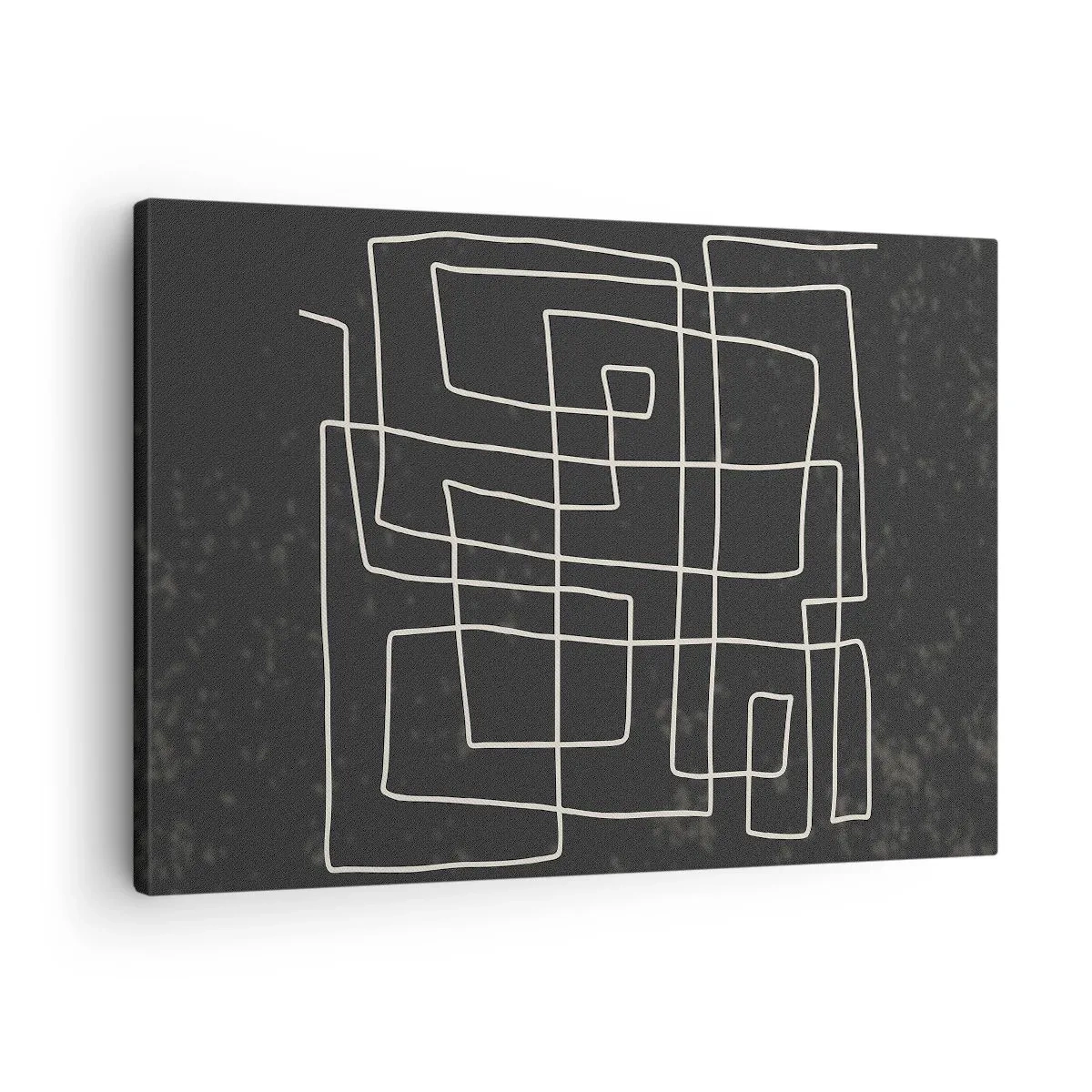 Canvastavla - Bild på duk - Abstrakt geometriskt mönster på en mörk bakgrund - 70x50cm - Inte så enkelt - Modern väggdekoration för vardagsrum och sovrum ARTTOR
