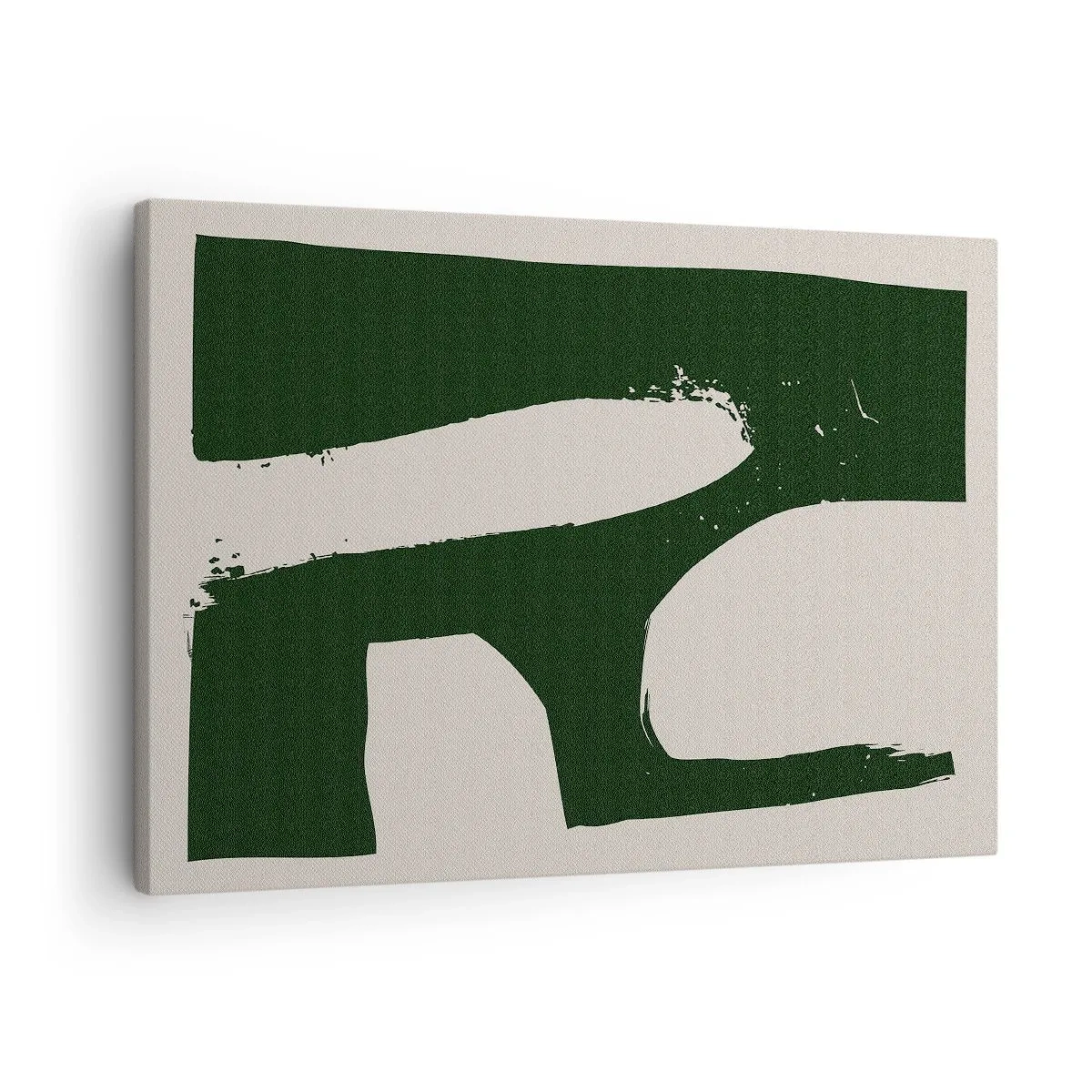 Canvastavla - Bild på duk - Minimalistisk abstrakt i grönt mot en ljus bakgrund - 70x50cm - Vikar av vitt - Modern väggdekoration för vardagsrum och sovrum ARTTOR