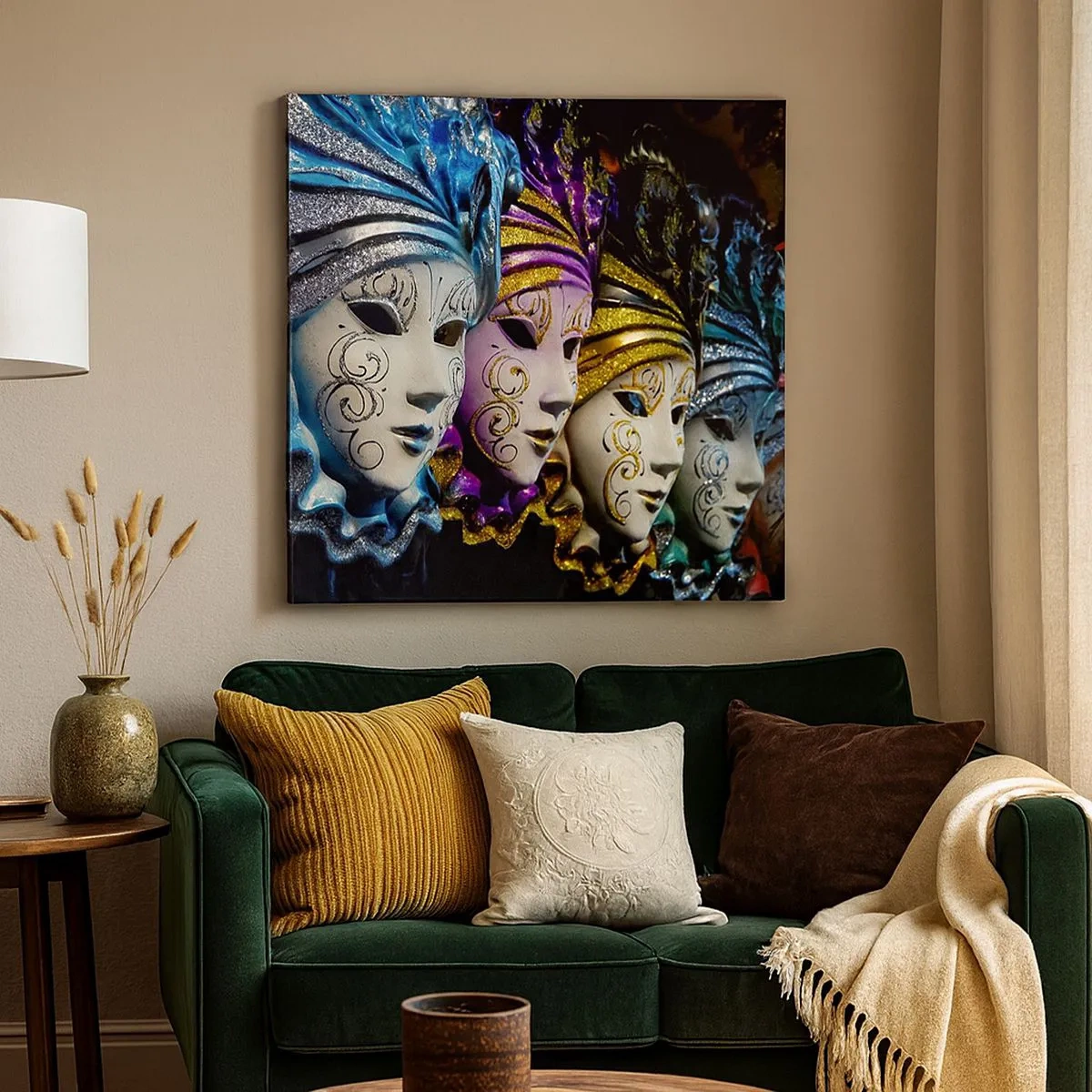 Canvastavla - Bild på duk - Hemlighet i guld och i silver - 30x30 cm