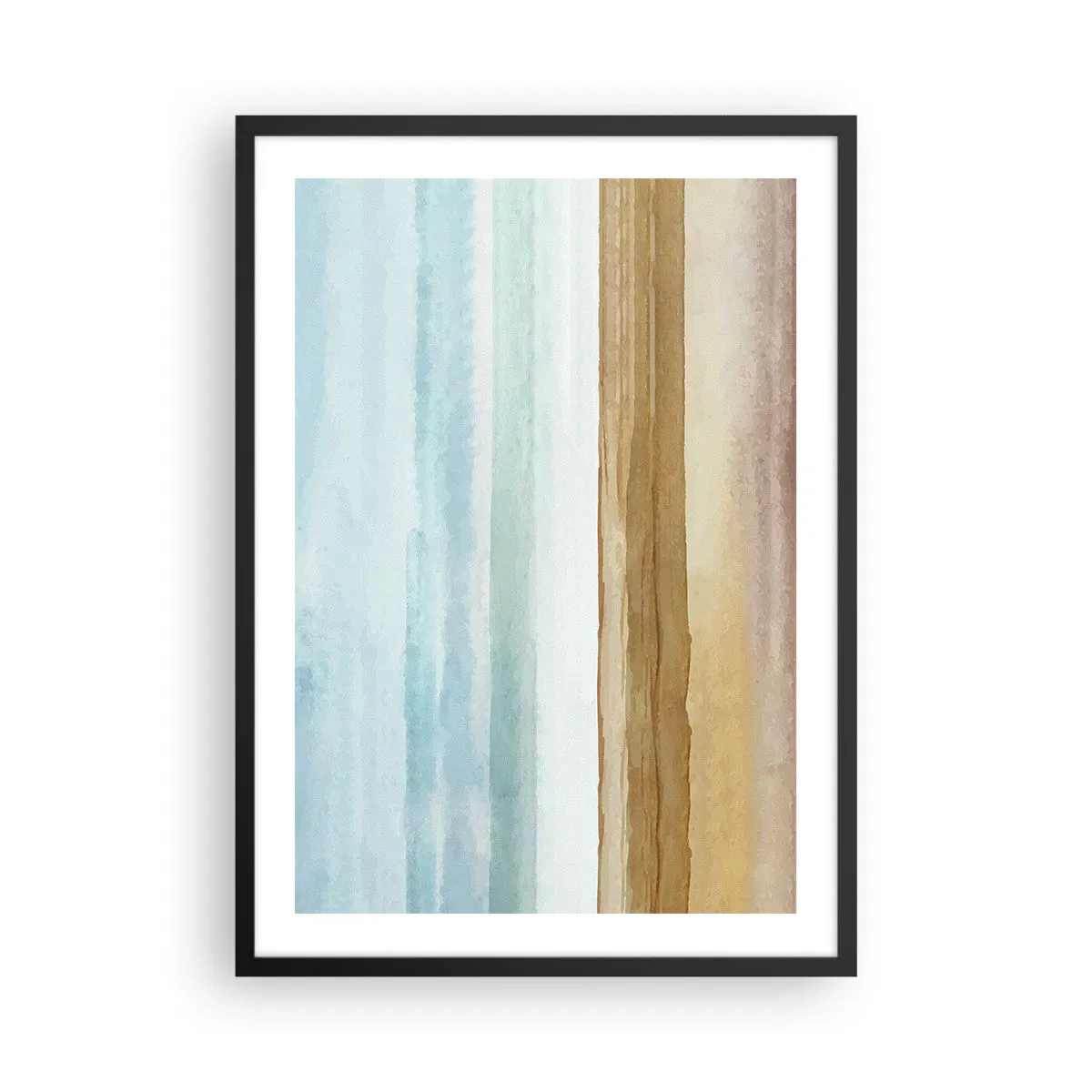 Affisch i svart ram - Ett minimalistiskt landskap i pastellfärger - 50x70cm - Svalkande - Modern väggdekoration för vardagsrum och sovrum ARTTOR