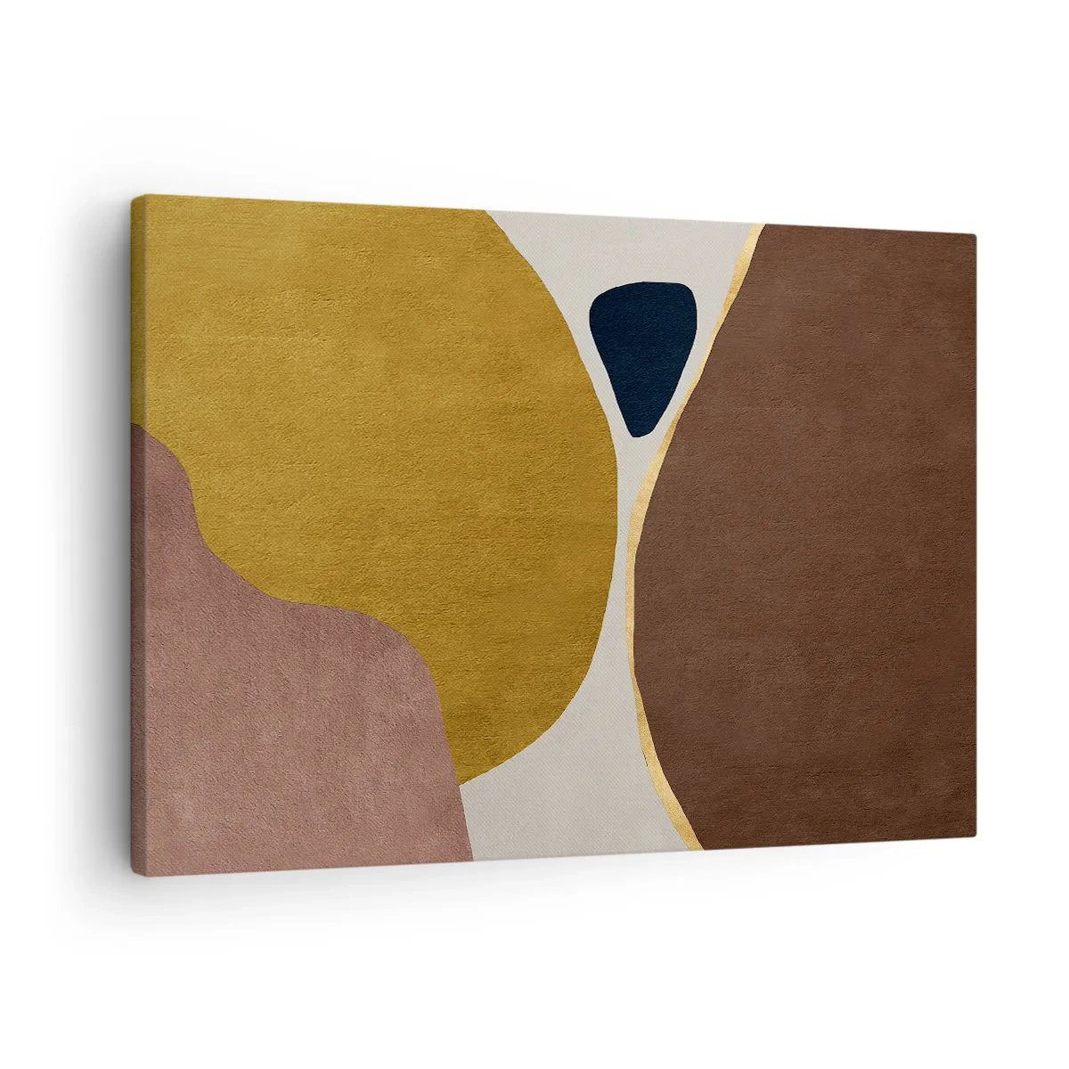 Canvastavla - Bild på duk - En abstrakt komposition med geometriska former i varma färger. - 70x50cm - Abstraktion - en plats i rymden - Modern väggdekoration för vardagsrum och sovrum ARTTOR