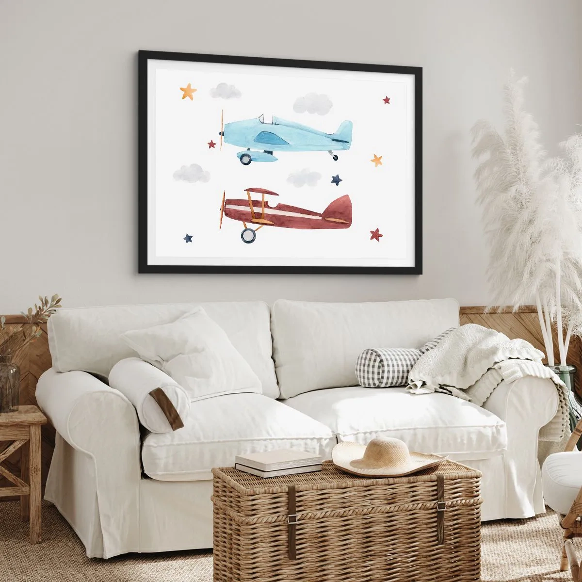 Affisch i svart ram - Herr pilot, vi väntar! - 70x50 cm