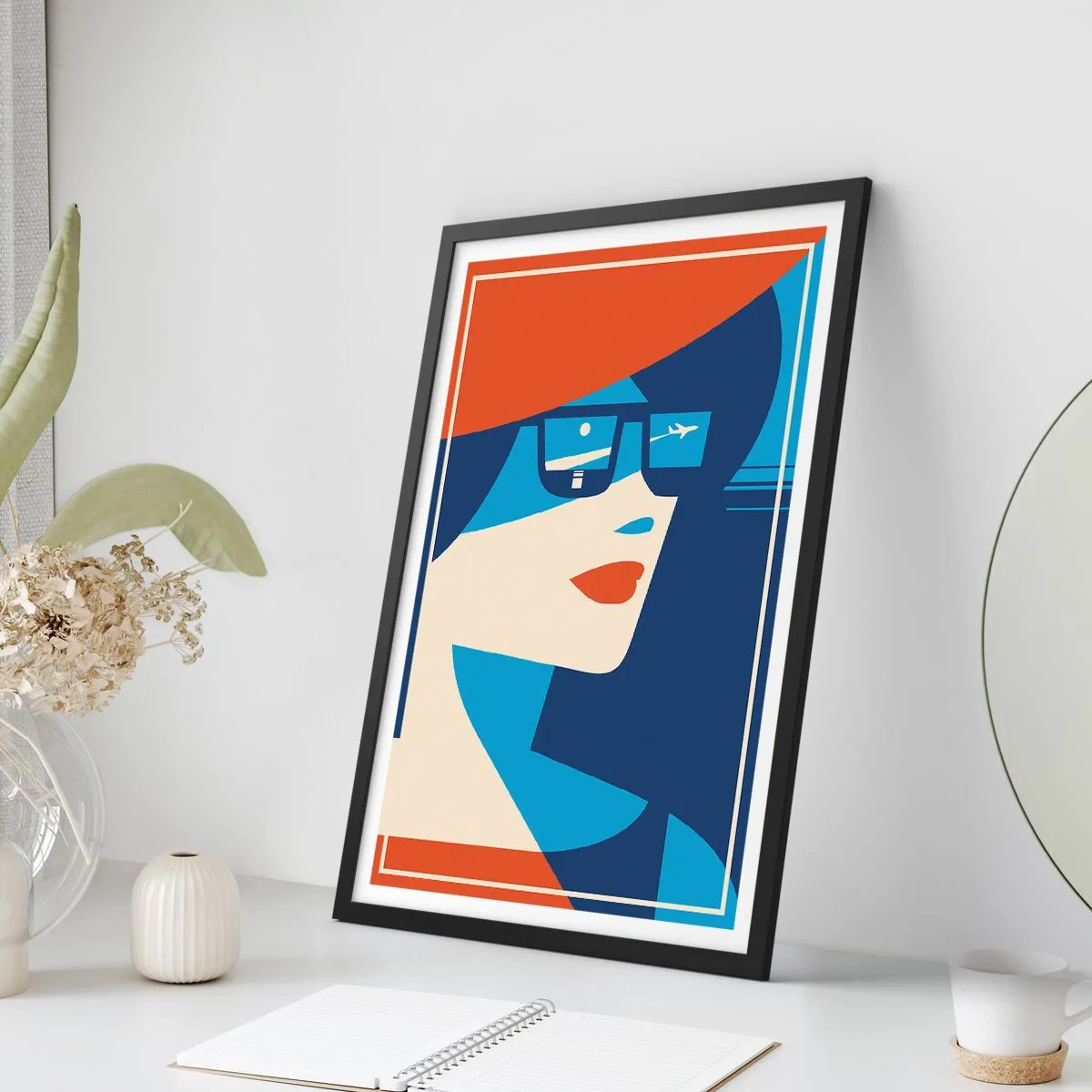 Affisch i svart ram - Semesterresa - 50x70cm - Semesterresa - Modern väggdekoration för vardagsrum och sovrum ARTTOR