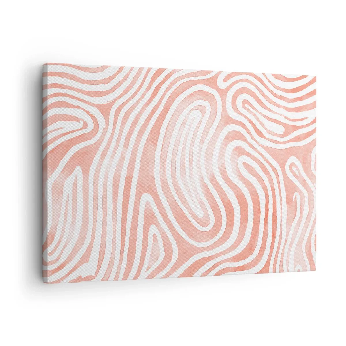 Canvastavla - Bild på duk - Abstrakt mönster i nyanser av rosa och vitt - 70x50cm - I en labyrint av koraller - Modern väggdekoration för vardagsrum och sovrum ARTTOR