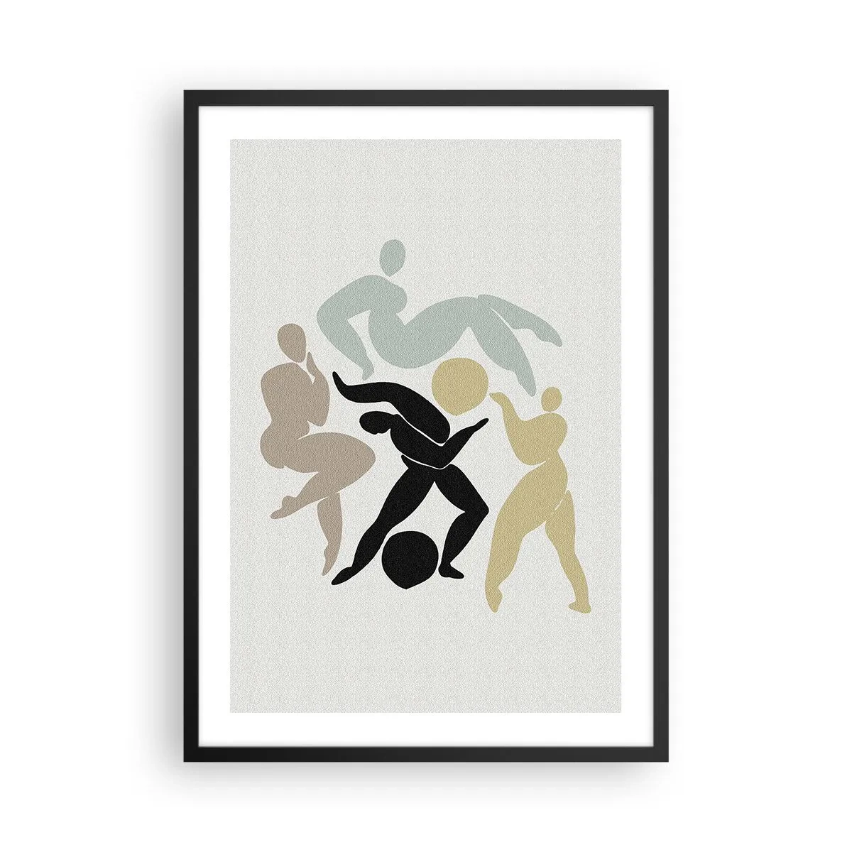 Affisch i svart ram - Abstrakta silhuetter av figurer i dynamisk rörelse - 50x70cm - Rörelse för hälsa och skönhet - Modern väggdekoration för vardagsrum och sovrum ARTTOR