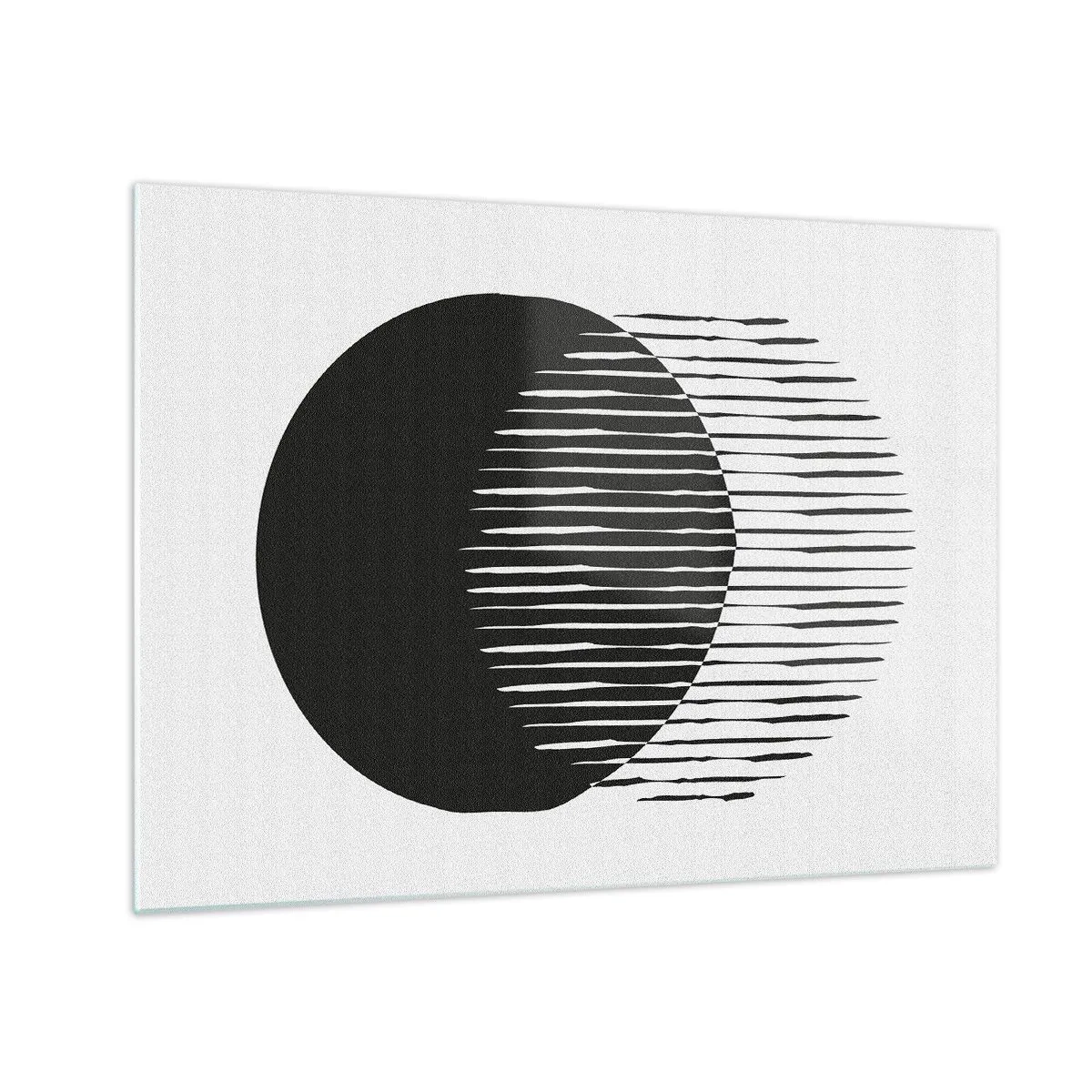 Glastavla - Bild på glas - En minimalistisk form av två korsande cirklar - 70x50cm - Hans alter ego - Modern väggdekoration för vardagsrum och sovrum ARTTOR