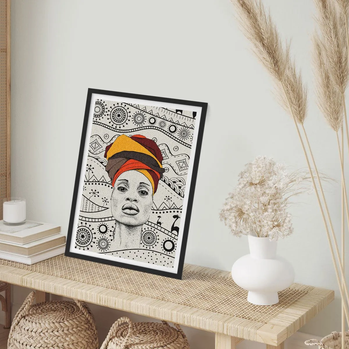 Affisch i svart ram - Afrikansk patriark - 50x70cm - Afrikanskt porträtt - Modern väggdekoration för vardagsrum och sovrum ARTTOR
