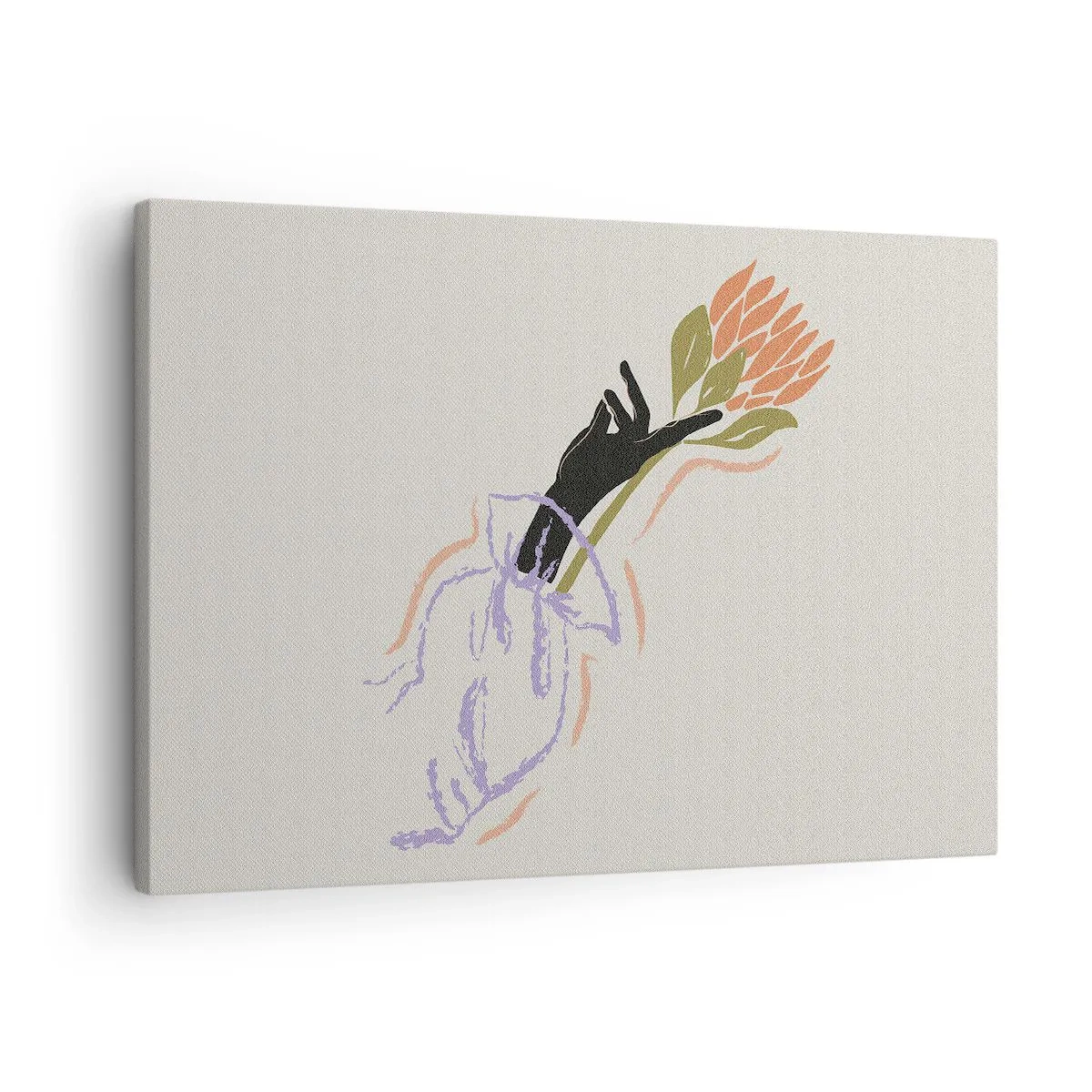 Canvastavla - Bild på duk - En minimalistisk blombukett i en delikat stil - 70x50cm - En systerlig beröring - Modern väggdekoration för vardagsrum och sovrum ARTTOR
