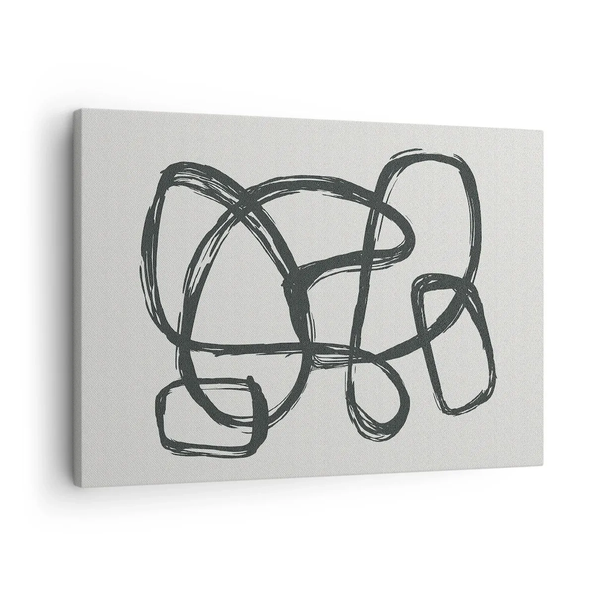 Canvastavla - Bild på duk - Abstrakta linjer som skapar fria former mot en ljus bakgrund - 70x50cm - Loopad abstraktion - Modern väggdekoration för vardagsrum och sovrum ARTTOR