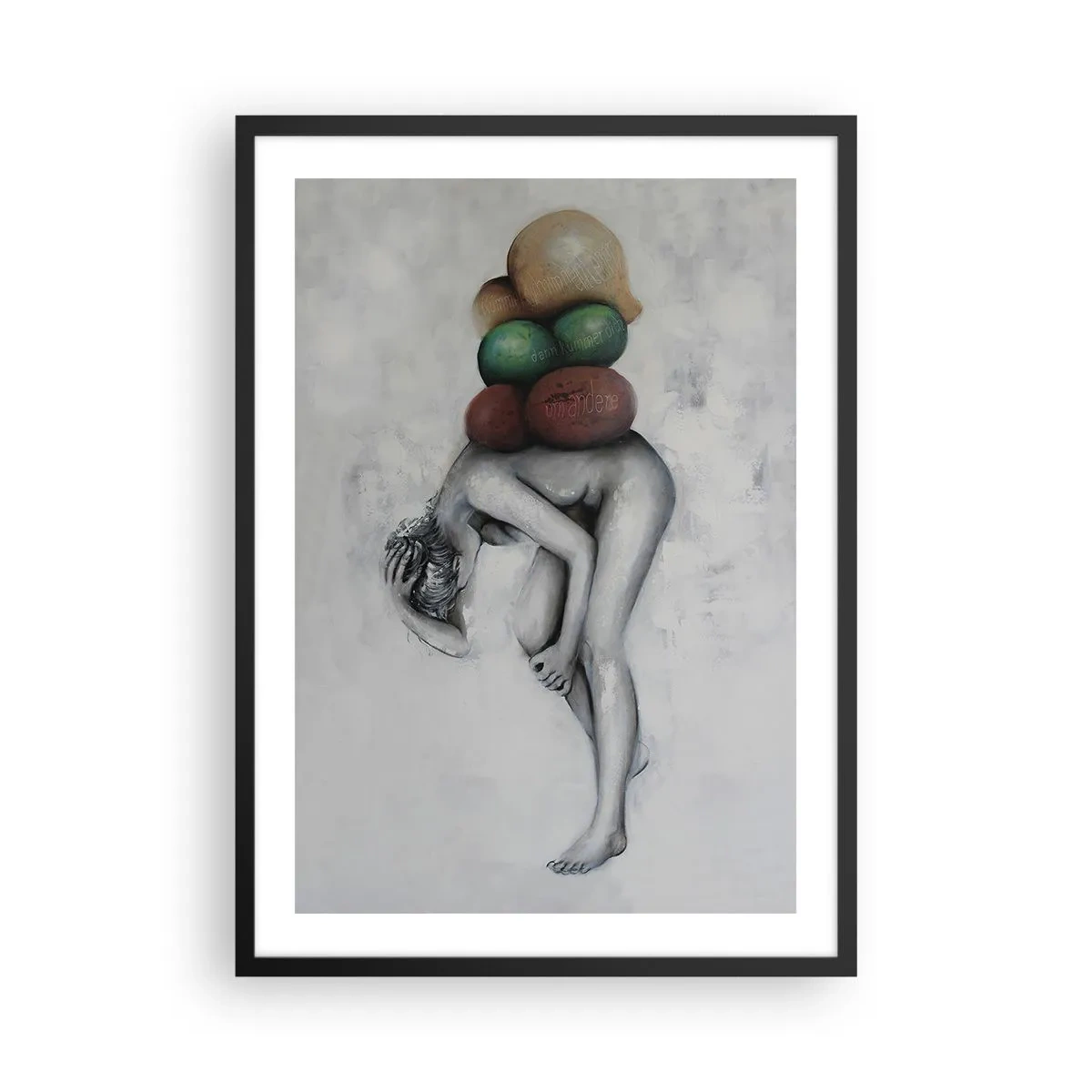 Affisch i svart ram - Livets börda - 50x70cm - Livets börda - Modern väggdekoration för vardagsrum och sovrum ARTTOR
