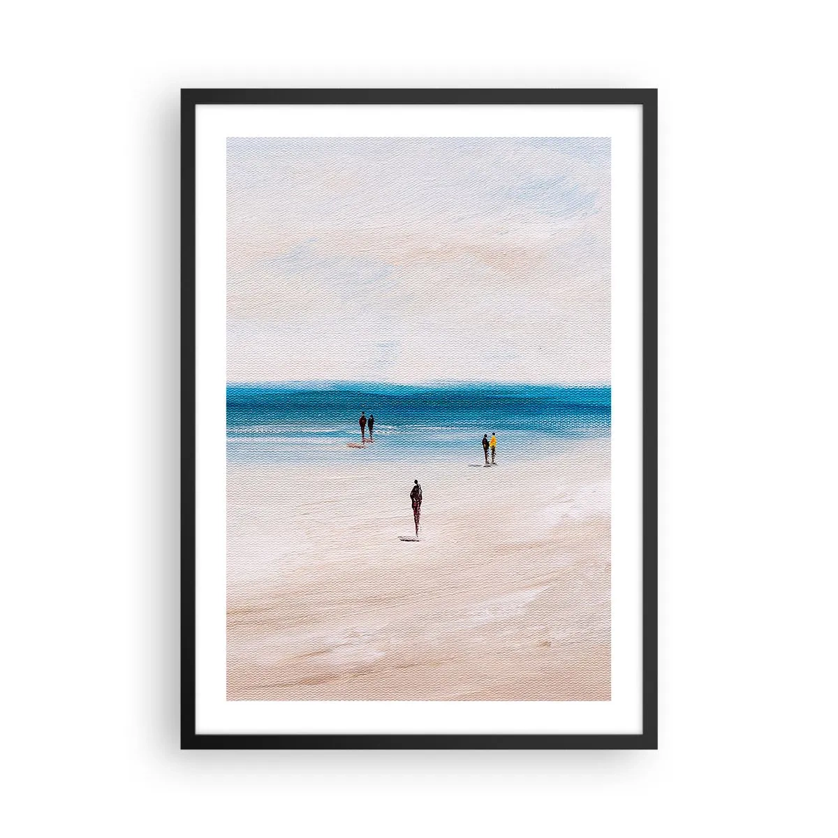 Affisch i svart ram - Minimalistisk strandscen - 50x70cm - Ett naturligt behov - Modern väggdekoration för vardagsrum och sovrum ARTTOR