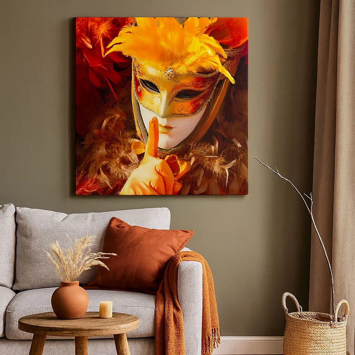 Canvastavla - Bild på duk - Hemligheten är en del av spelet - 30x30 cm