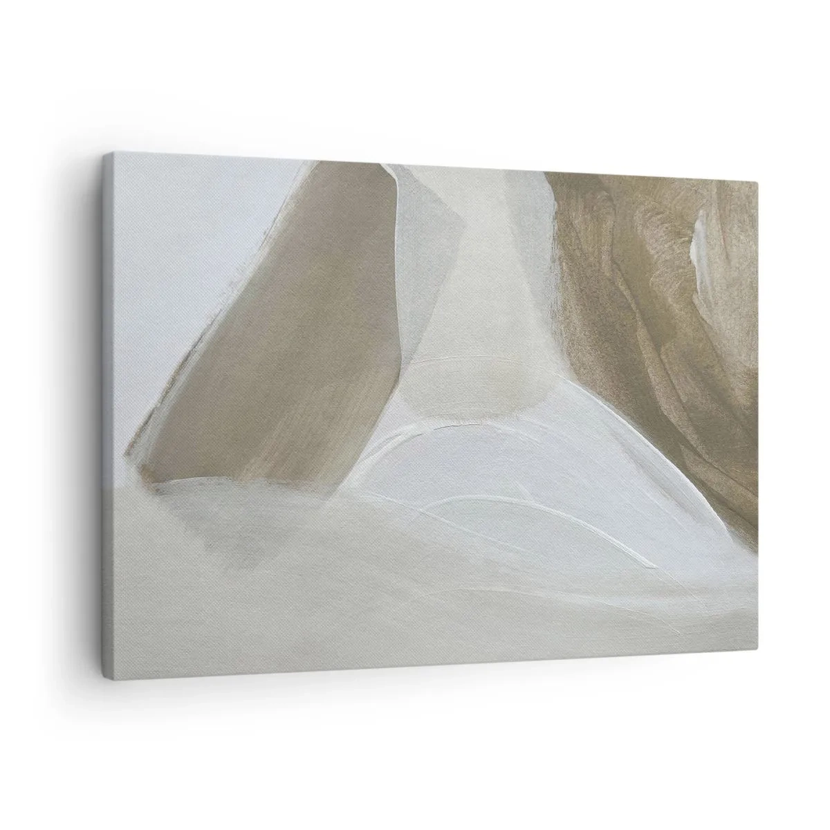 Canvastavla - Bild på duk - Delikat abstraktion i nyanser av beige och vitt - 70x50cm - Våg av vitt - Modern väggdekoration för vardagsrum och sovrum ARTTOR